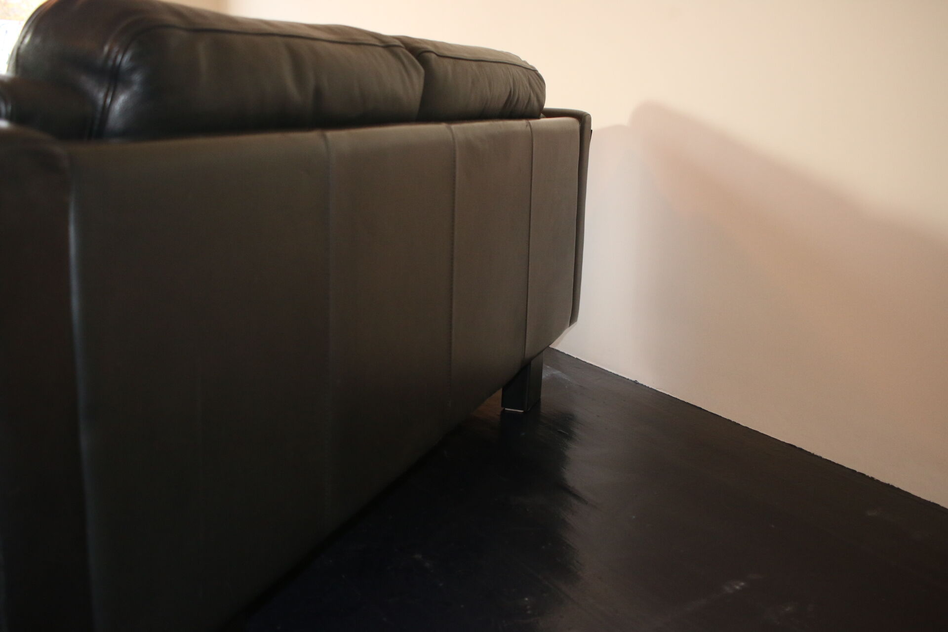 Black leather sofa from Denmark