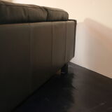 Black leather sofa from Denmark