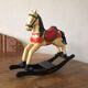 Wooden rocking horse, decorative, artisanal