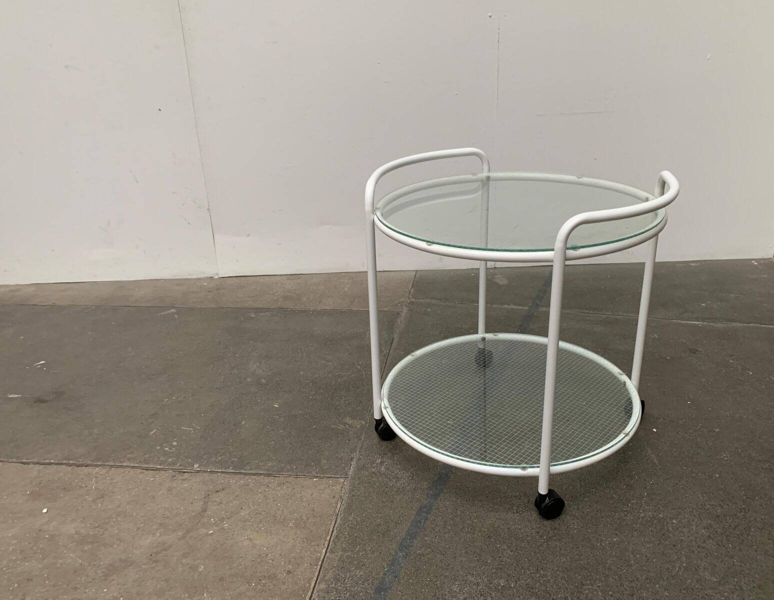 Postmodern Glass Side Table or Dessert Table