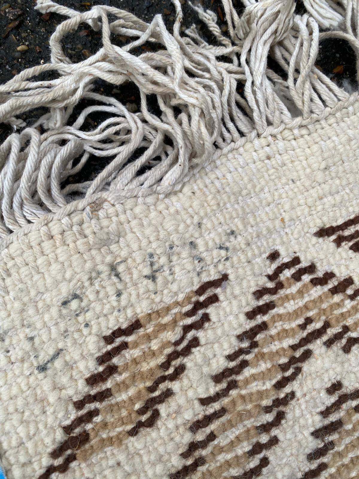 Handmade knotted Berber Moroccan wool rug 170x225cm