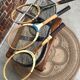 Set of 3 vintage tennis rackets with bag