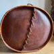 Carved leather pouf in the Mayan style by Angel Pazmino, Ecuador, 1960
