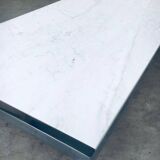 Postmodern Italian Carrara Marble Low Coffee Table, 1970s