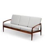 Grey reupholstered Paper Knife sofa model 212 by Kai Kristiansen, 1950s
