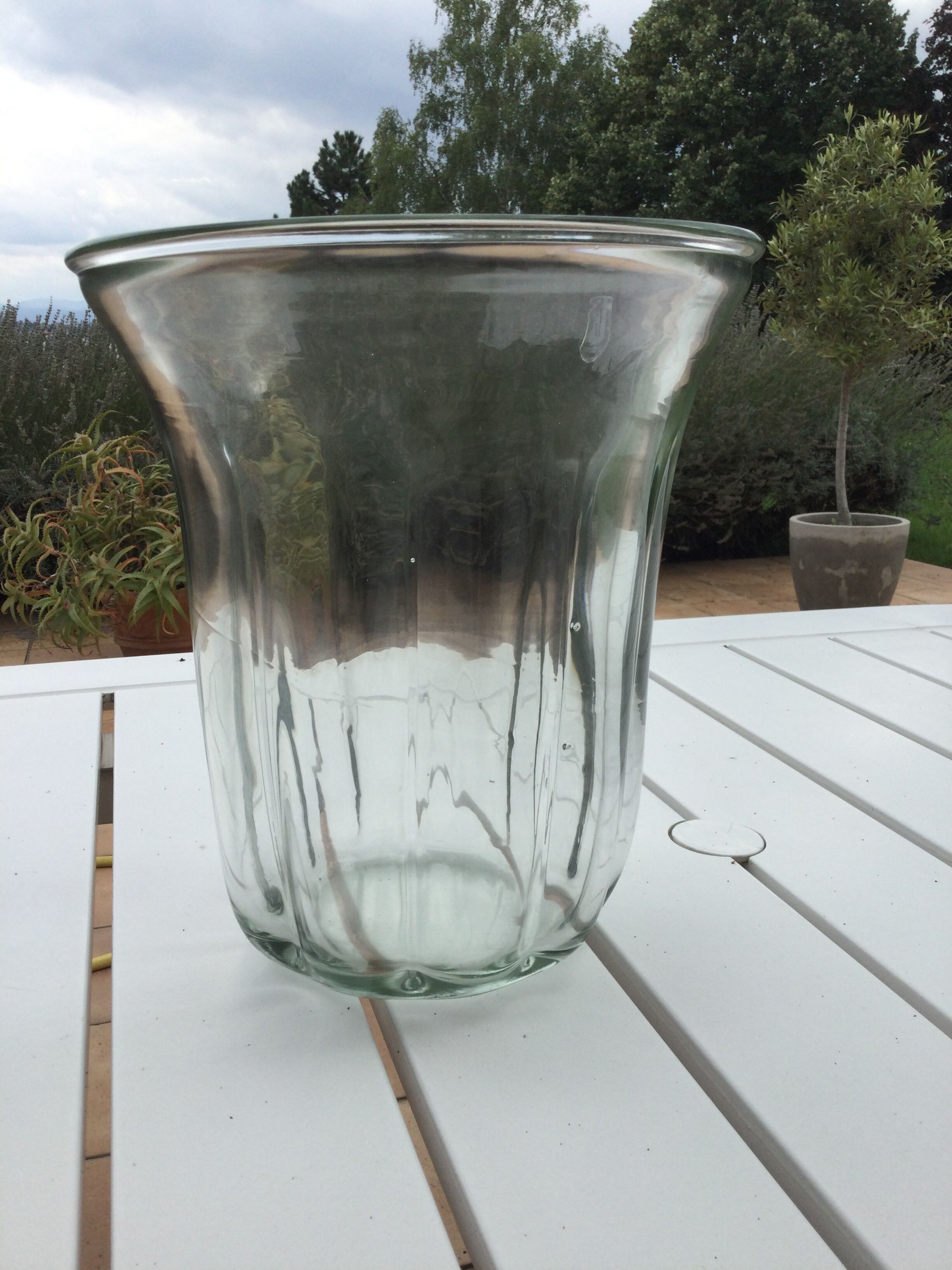 Transparent glass vase