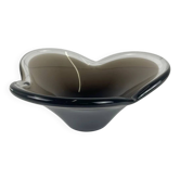 Smoked glass bowl, free-form, 1970