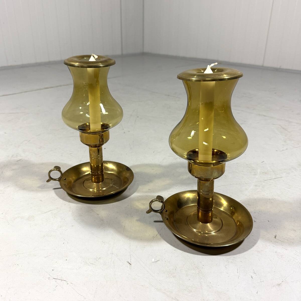Peter Jensen Copenhagen brass candle holders Denmark 1960’s