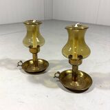Peter Jensen Copenhagen brass candle holders Denmark 1960’s