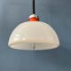 Suspension Space Age massive in white plexiglass Mid-Century with a red top cap.