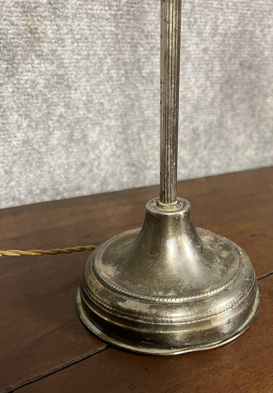 1900s desk lamp in silver-plated bronze and metal