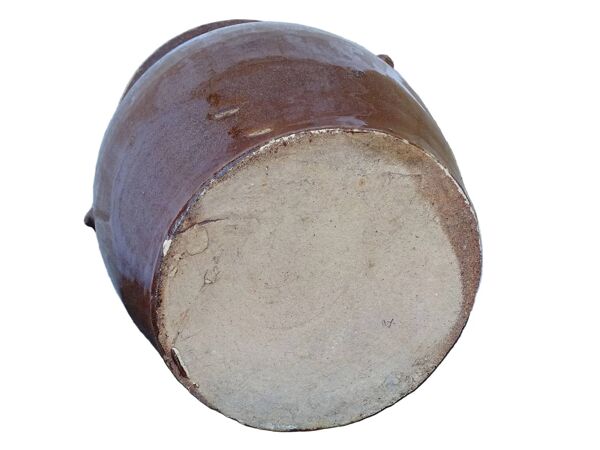 Pot à conserver ancien français en grès à glaçure brune