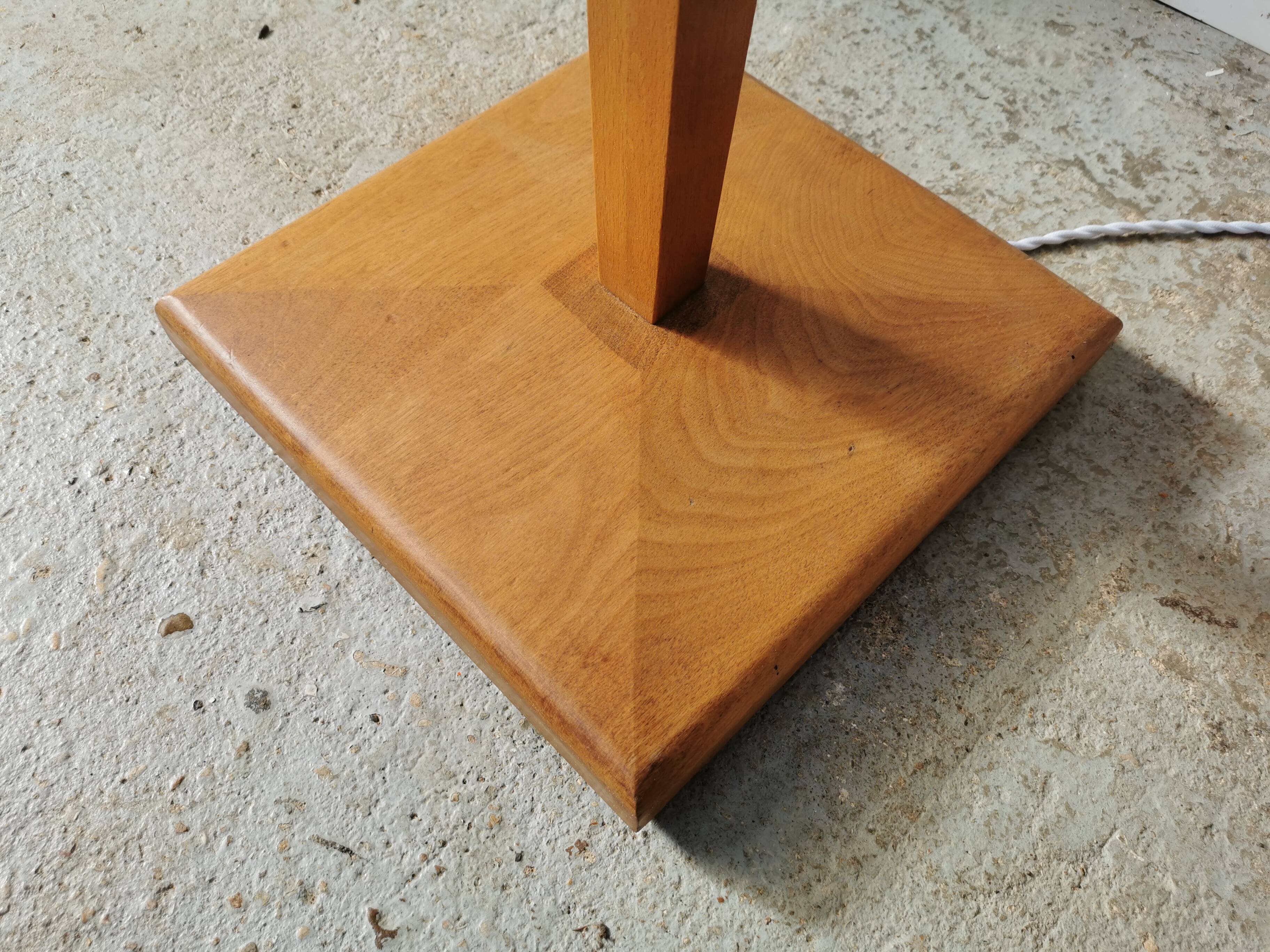 Art deco floor lamp Mazda chrome opaline wood