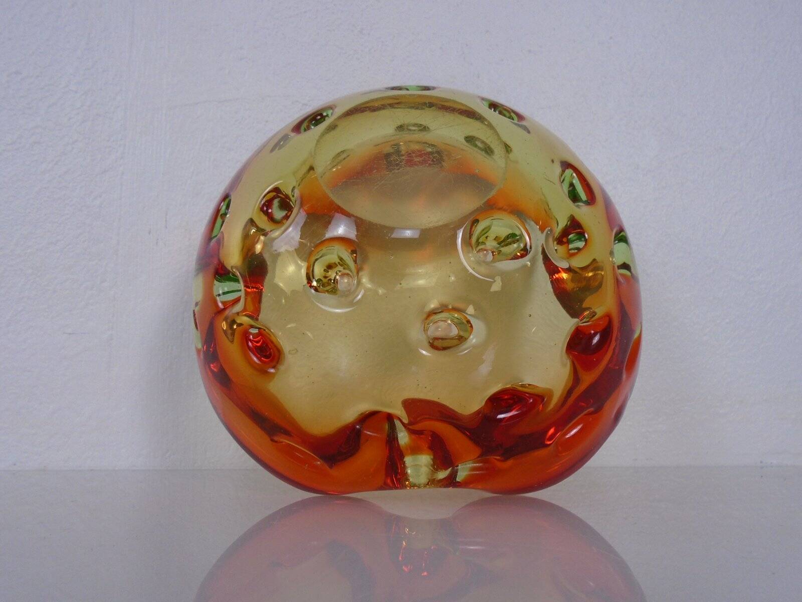 Sommerso Murano Glass Ashtray, Italy, 1960s
