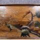 After Emile Gallé: Rectangular wooden tray with marquetry decoration
