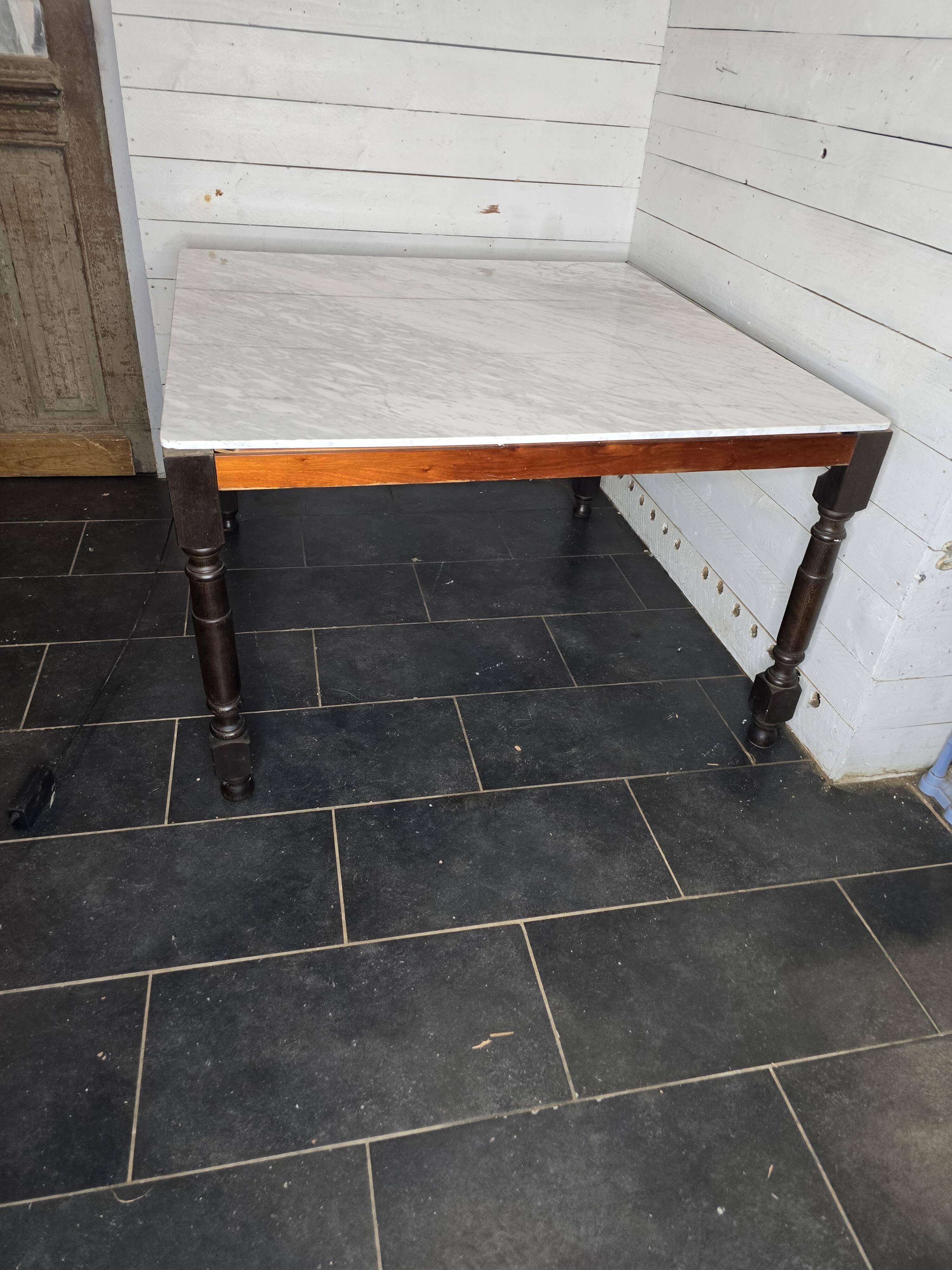 Marble dining table, 120cm × 120cm W×L