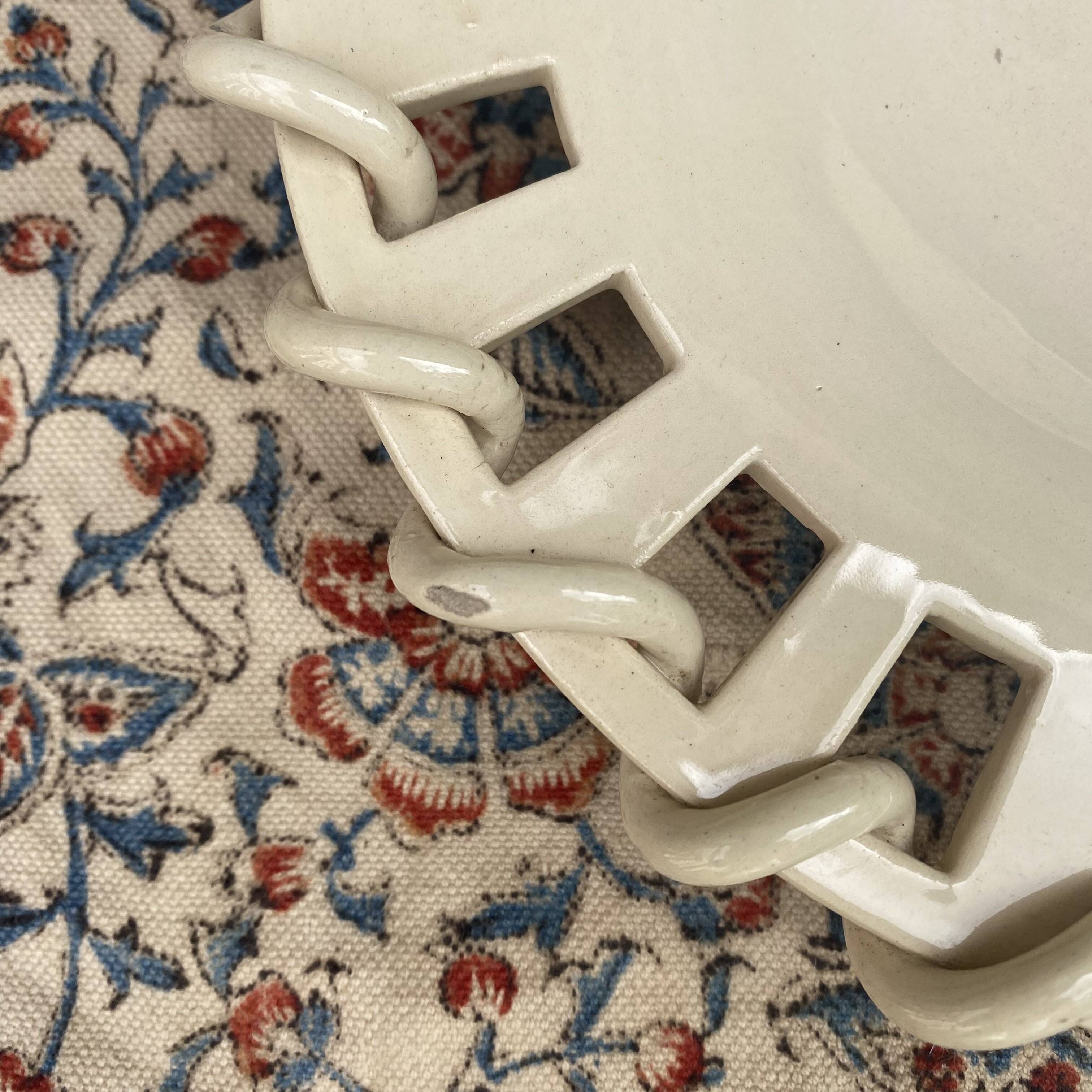 Plate, openwork ceramic catchall Malicorne