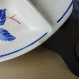 Service dish with compartments - separator dish for aperitif - French earthenware