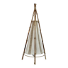 "teepee" lamp in bamboo, rattan and fabric 60s 70s