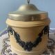 Mustard/jam pot in black jasper Wedgewood on a cane.