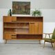 Buffet Vaisselier en bois blond Libena , ex Tchécoslovaquie 1970