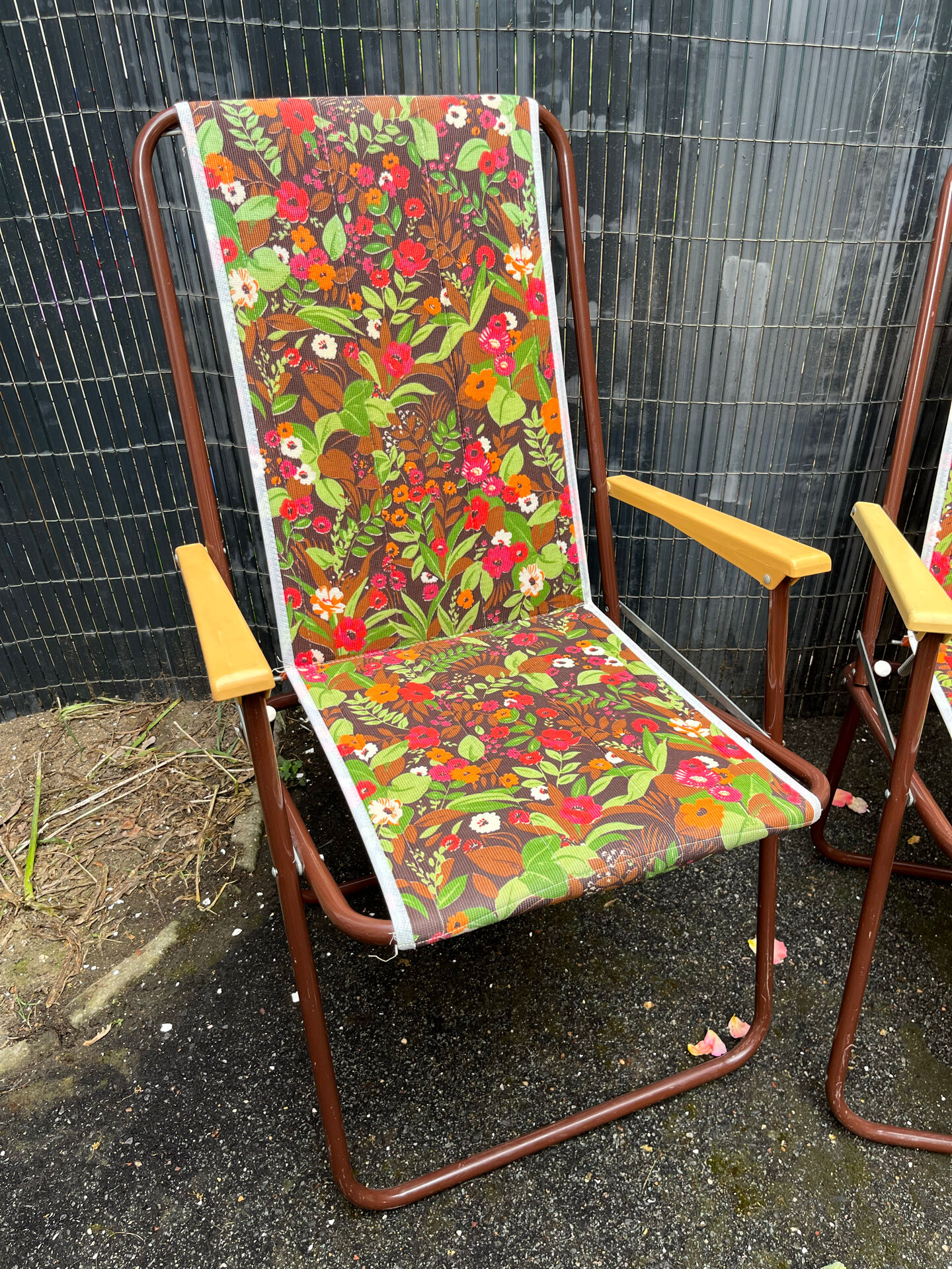 Pair of folding camping chairs