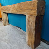 Brutalist console solid oak