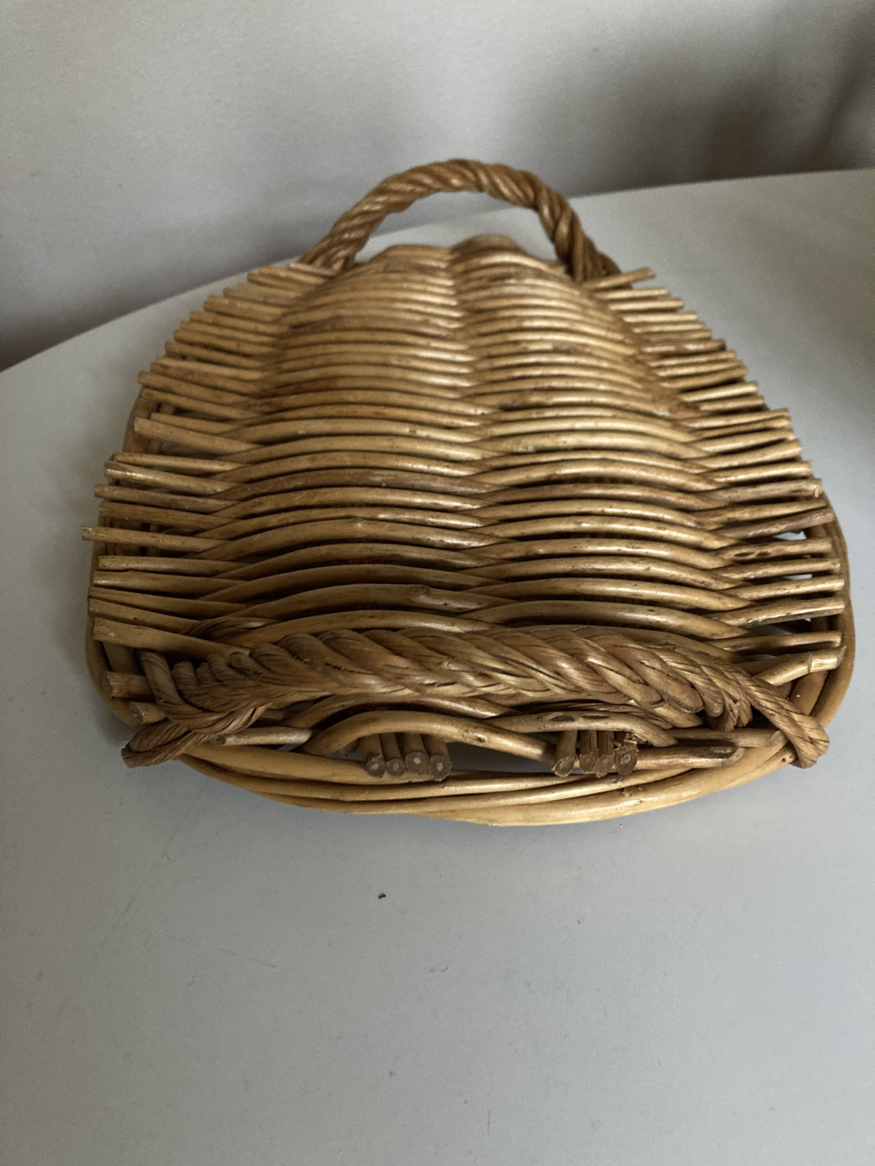 Woven wicker cheese board 1970