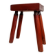 Vintage wooden brutalist farm stool