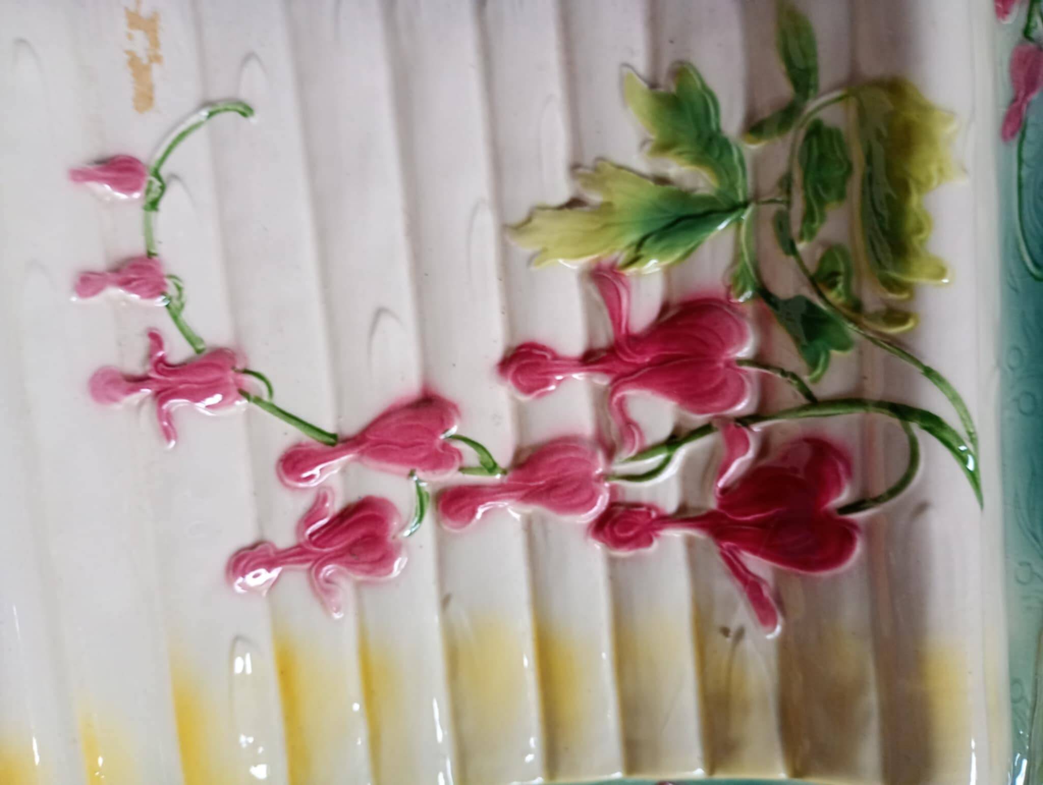 St Clément France majolica asparagus tray in slip