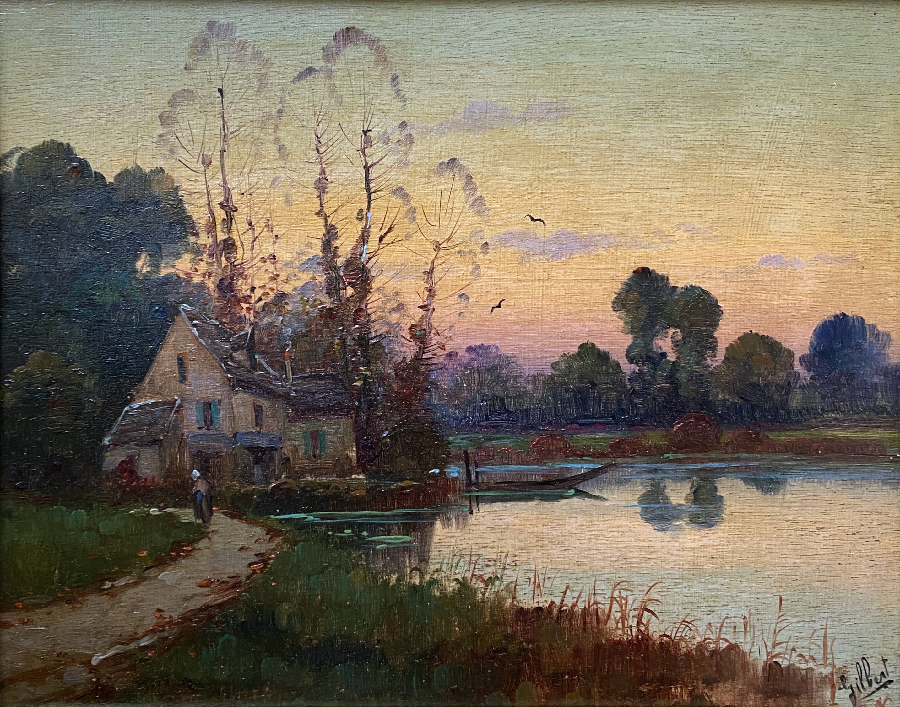 Painting "Impressionist landscape" signed Glibert, pseudo Karl Kaufmann 1843-1905