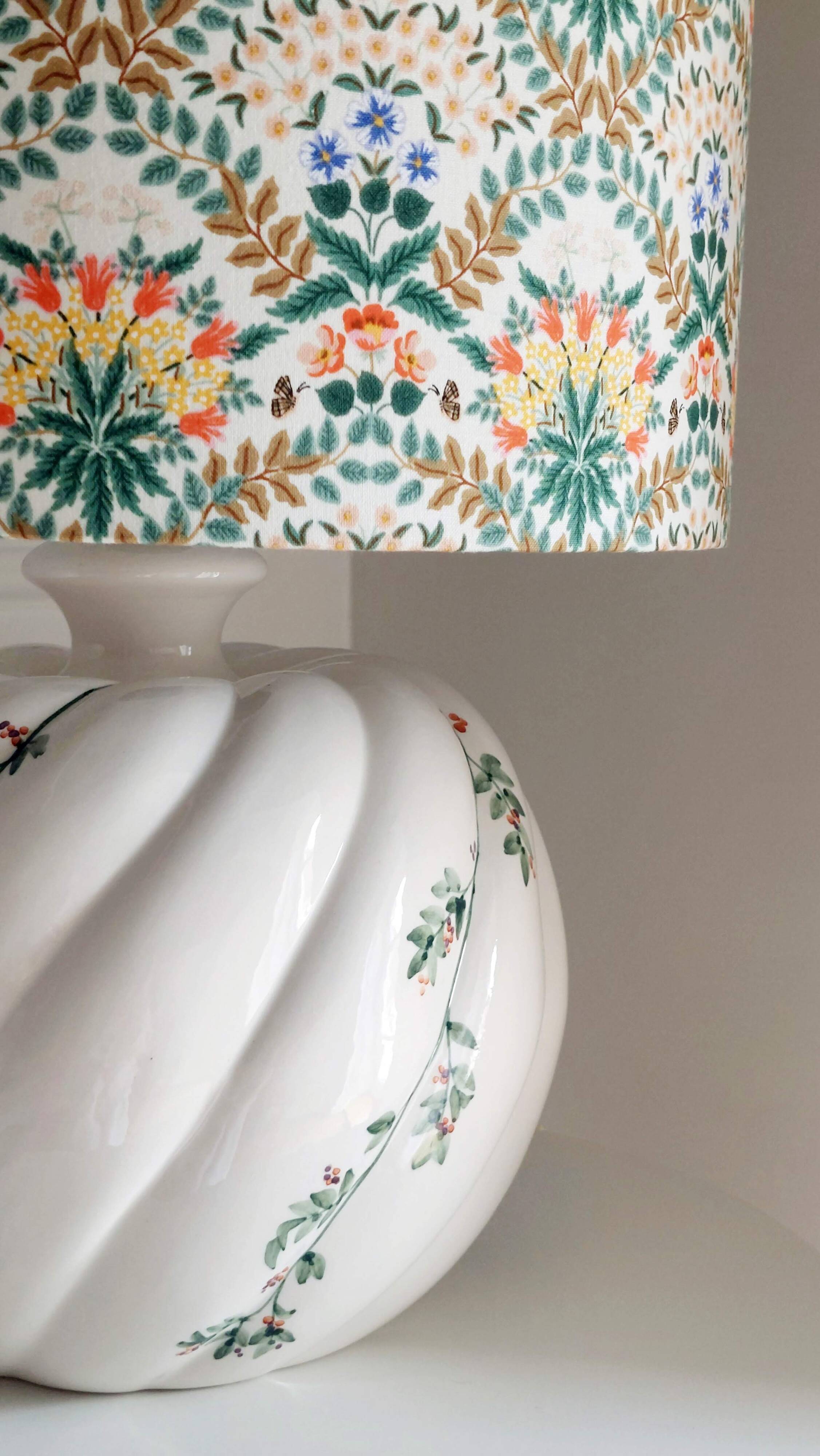 Hand-painted ceramic lamp & handmade shade by Rifle Paper Co.