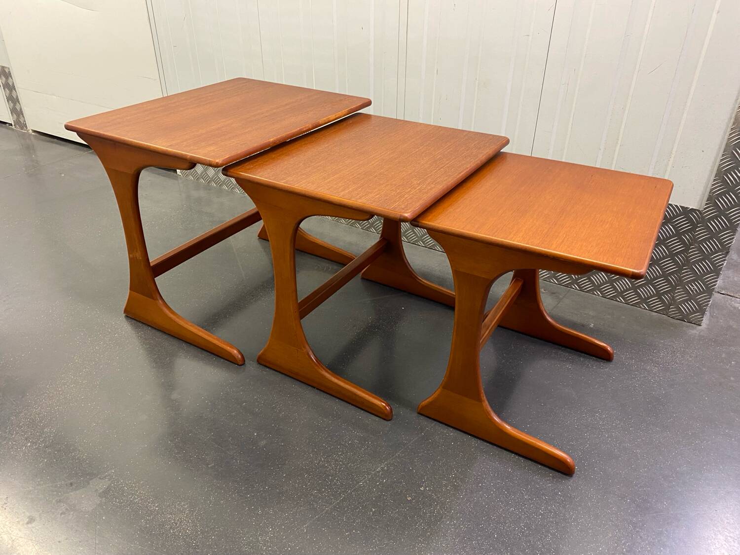Teak nesting tables set of 3 circa 1960