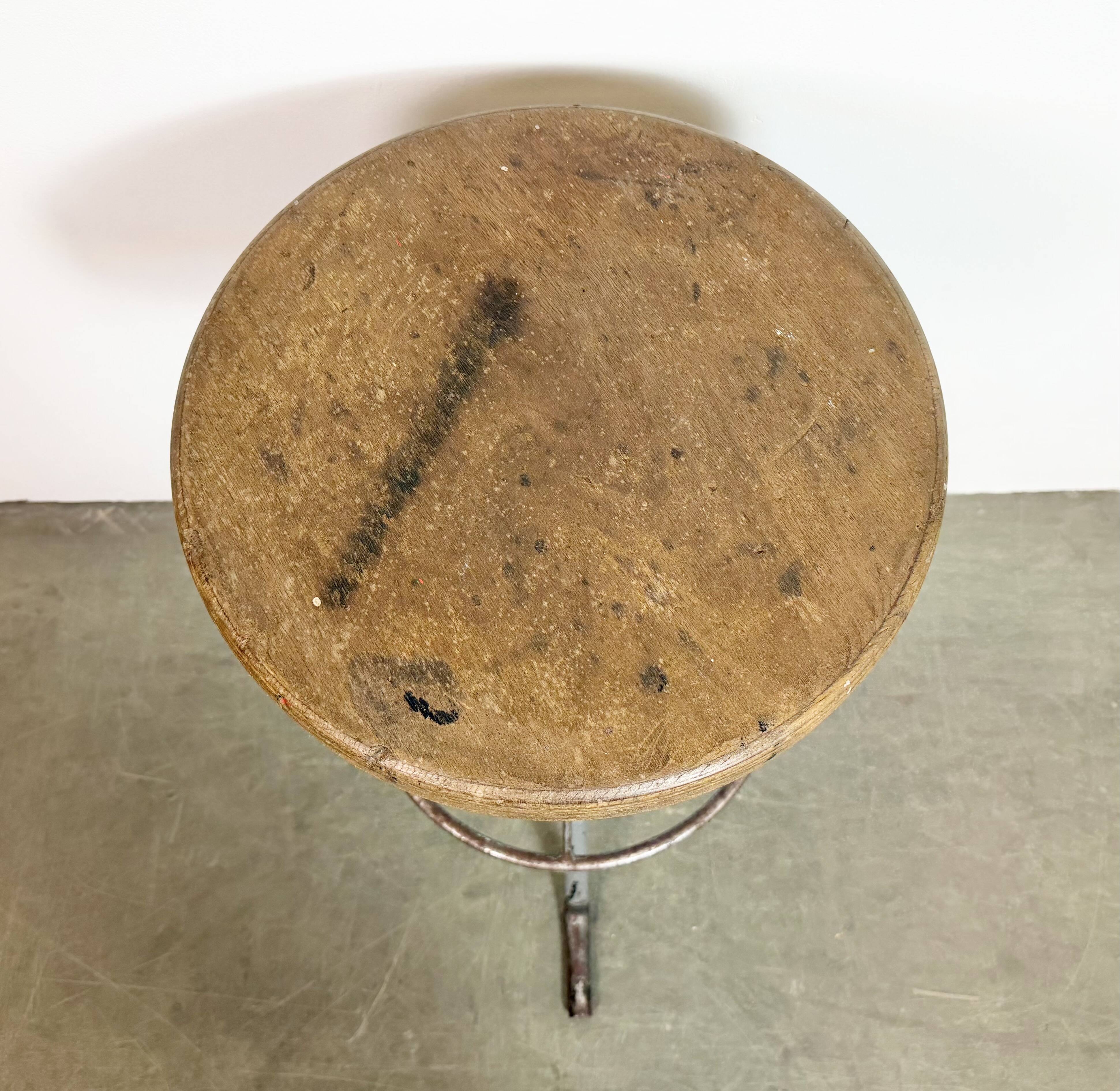 Grey Industrial Workshop Stool, 1960s