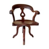 Fauteuil de marin en teck pivotant