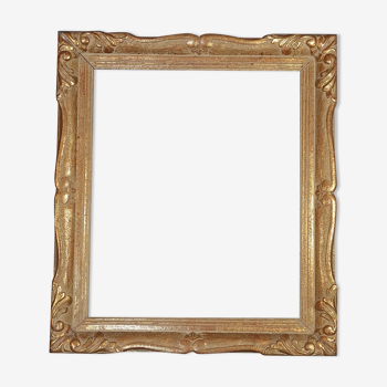 Old frame louis XV style gilded stucco wood 62.5x55 foliage 50.9x43.5 cm SB