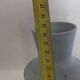 Small blue-grey glazed stoneware vase signed CB, studio work, year