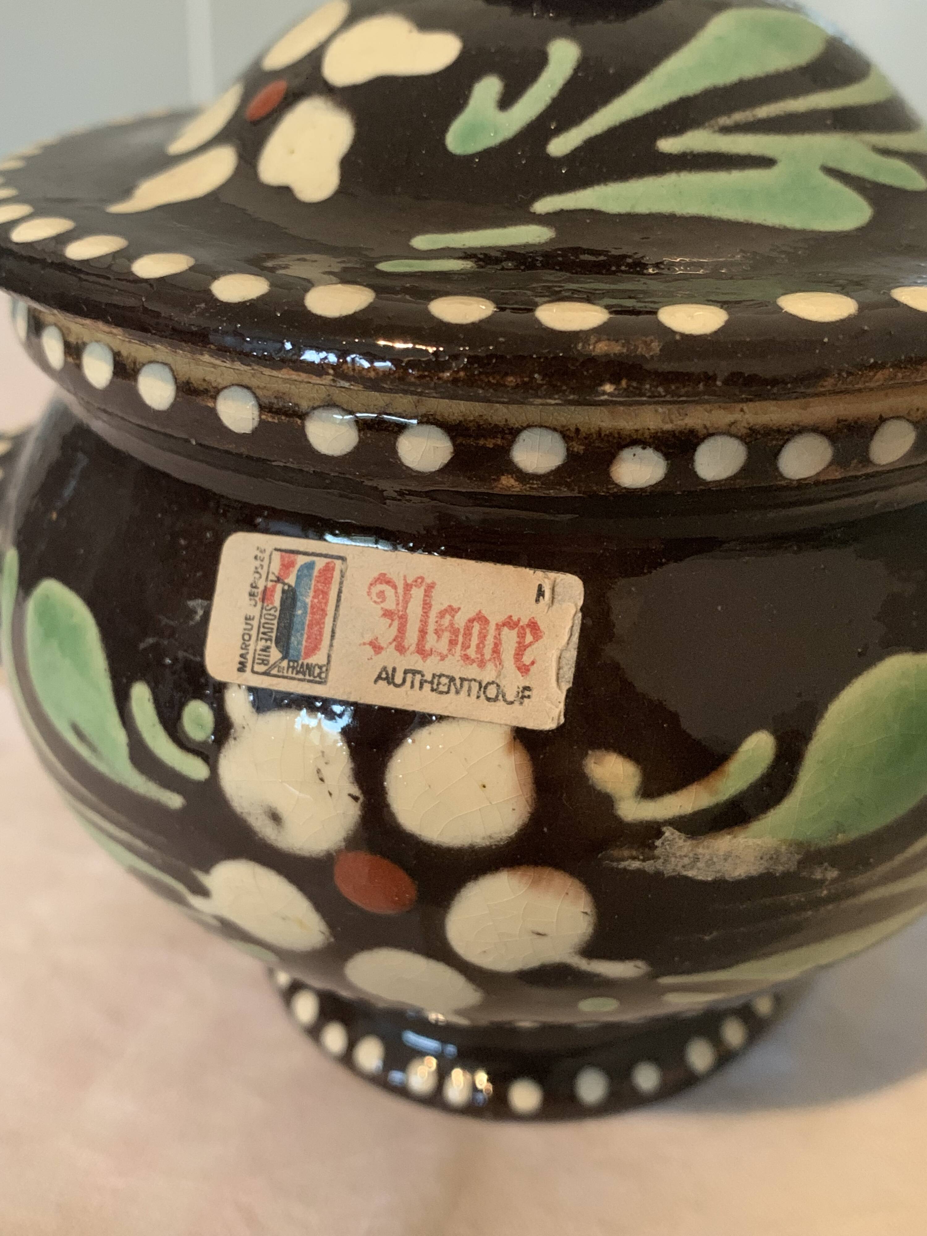 Coffee maker and pot set in Alsace stoneware