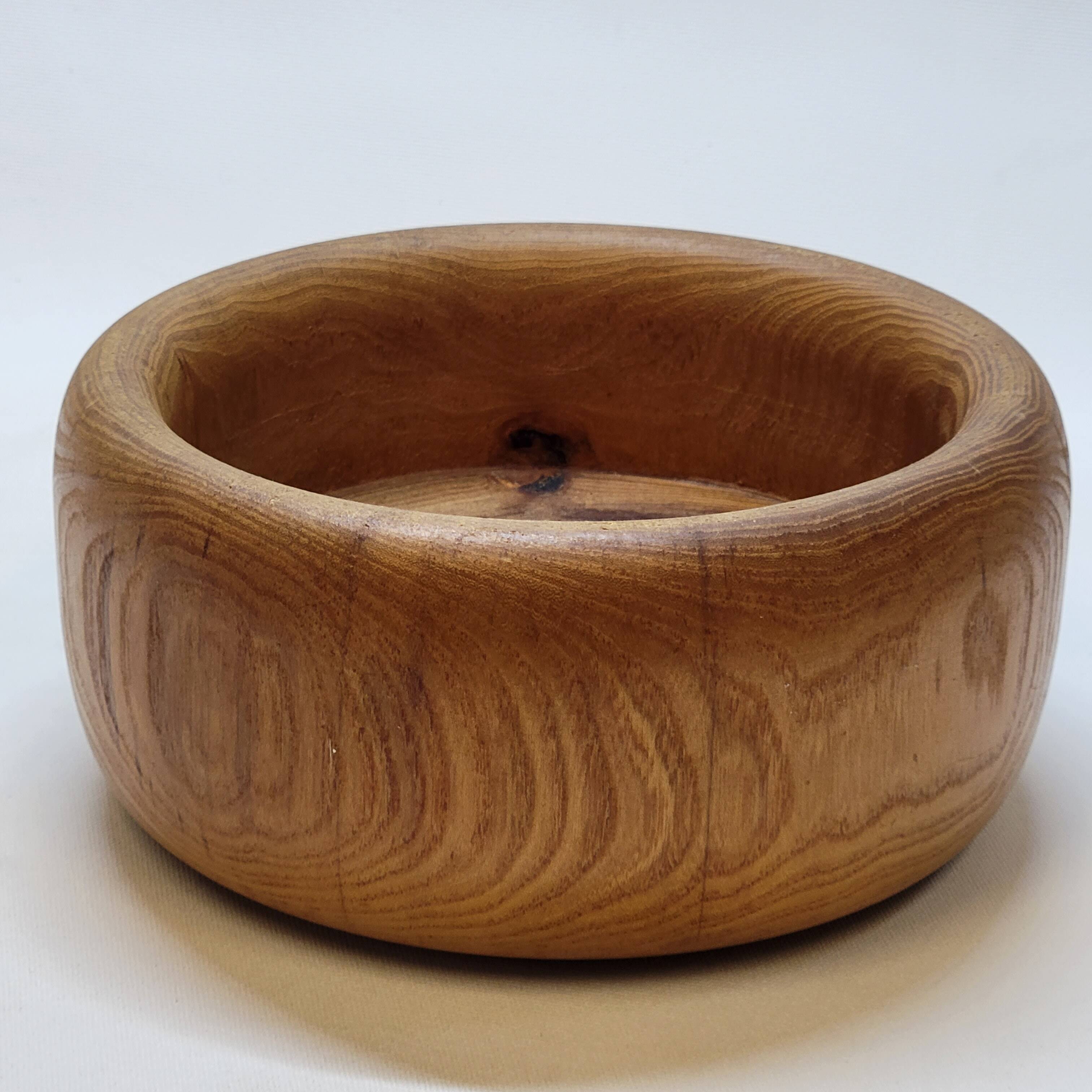 Vintage Scandinavian Turned Wood Empty Pocket Bowl