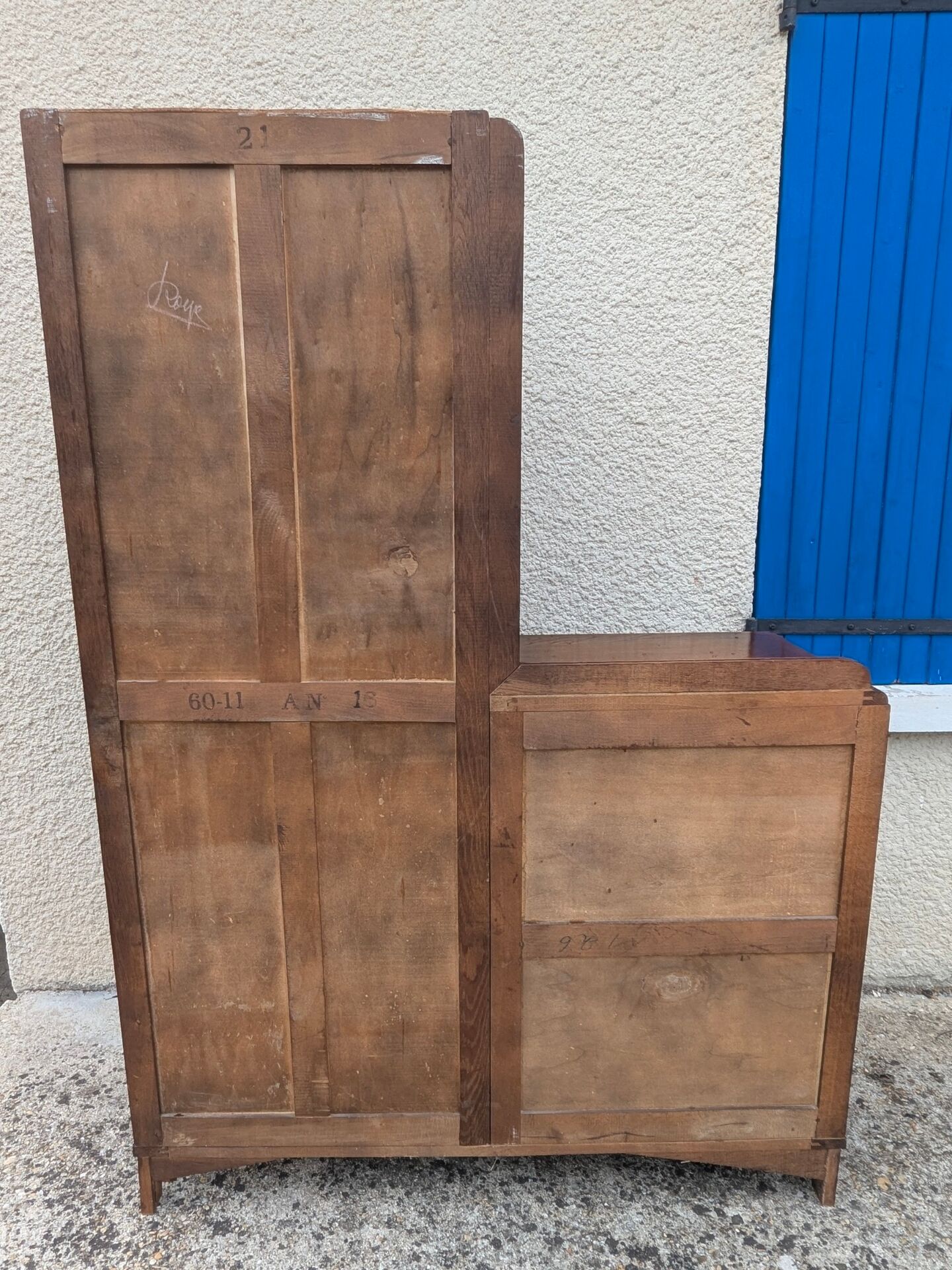 Armoire coiffeuse Penderie Miroir asymétrique Art Nouveau chêne 1916