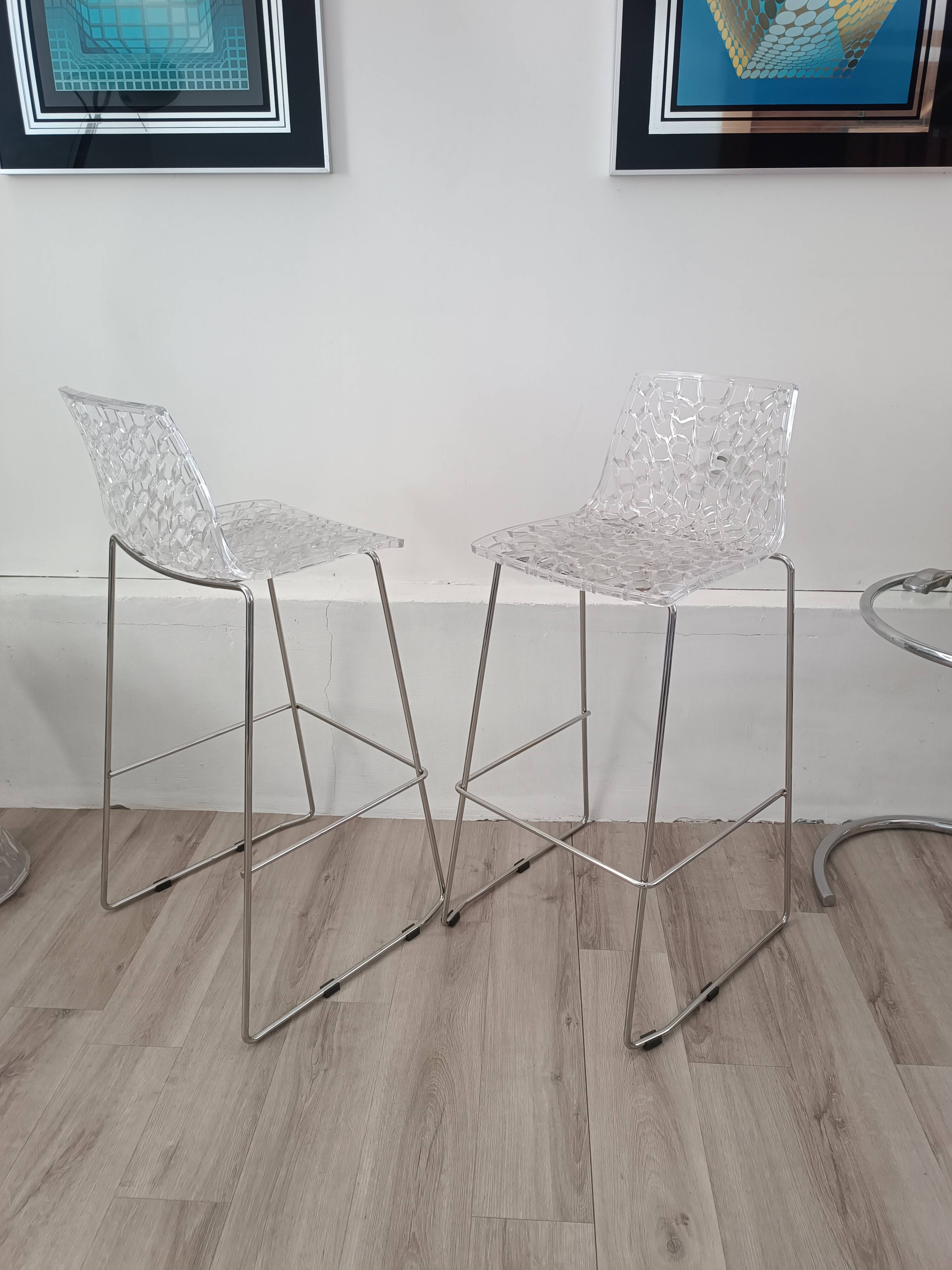 Paire de tabourets de bar design made in Italy