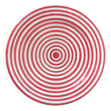 Round Moroccan terracotta dish, striped patterns