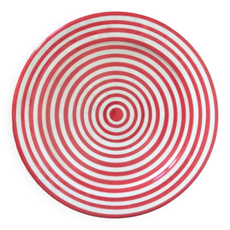 Round Moroccan terracotta dish, striped patterns