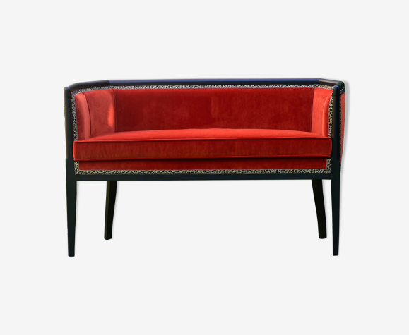Canapé orange art-déco