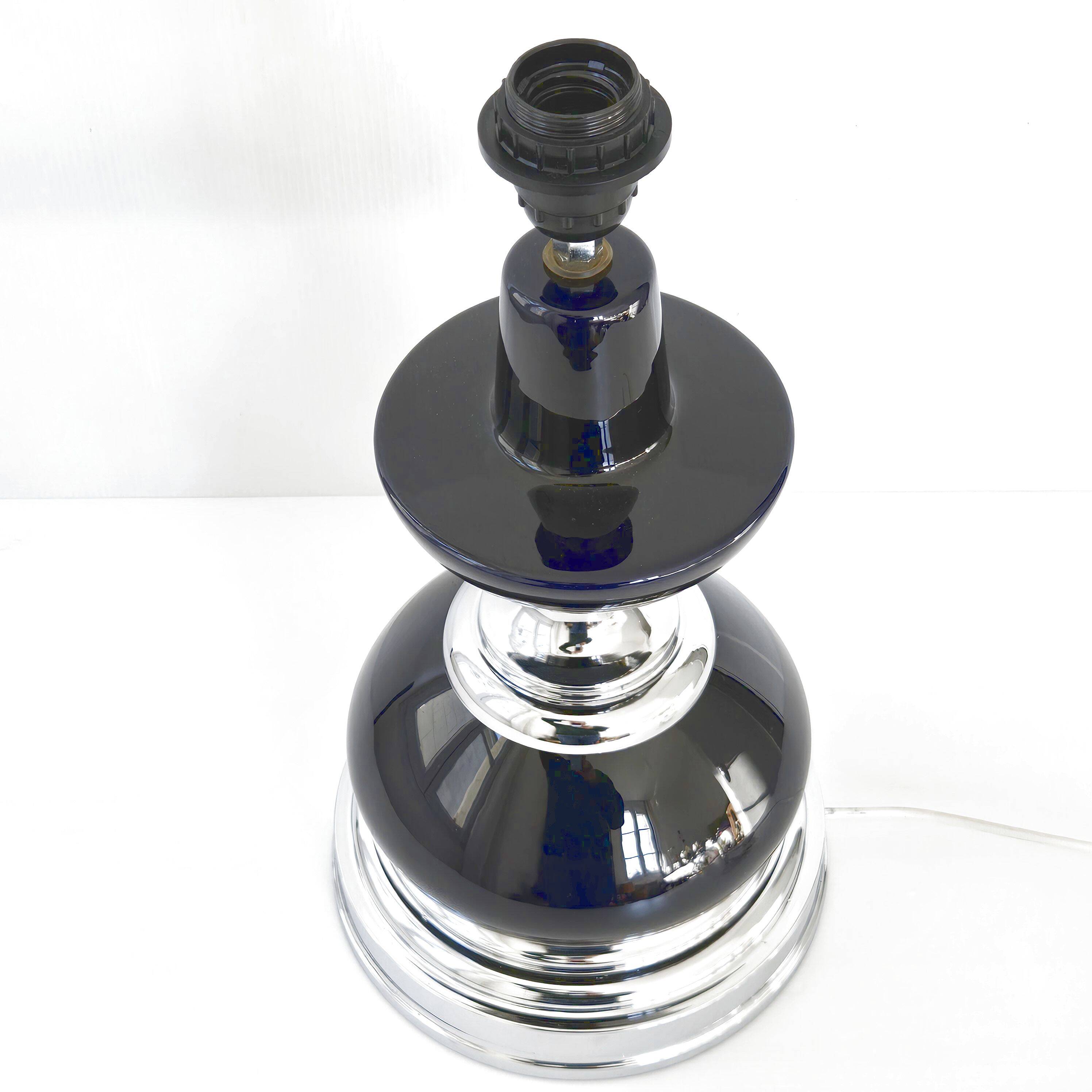 Vintage ceramic & steel lamp 1970