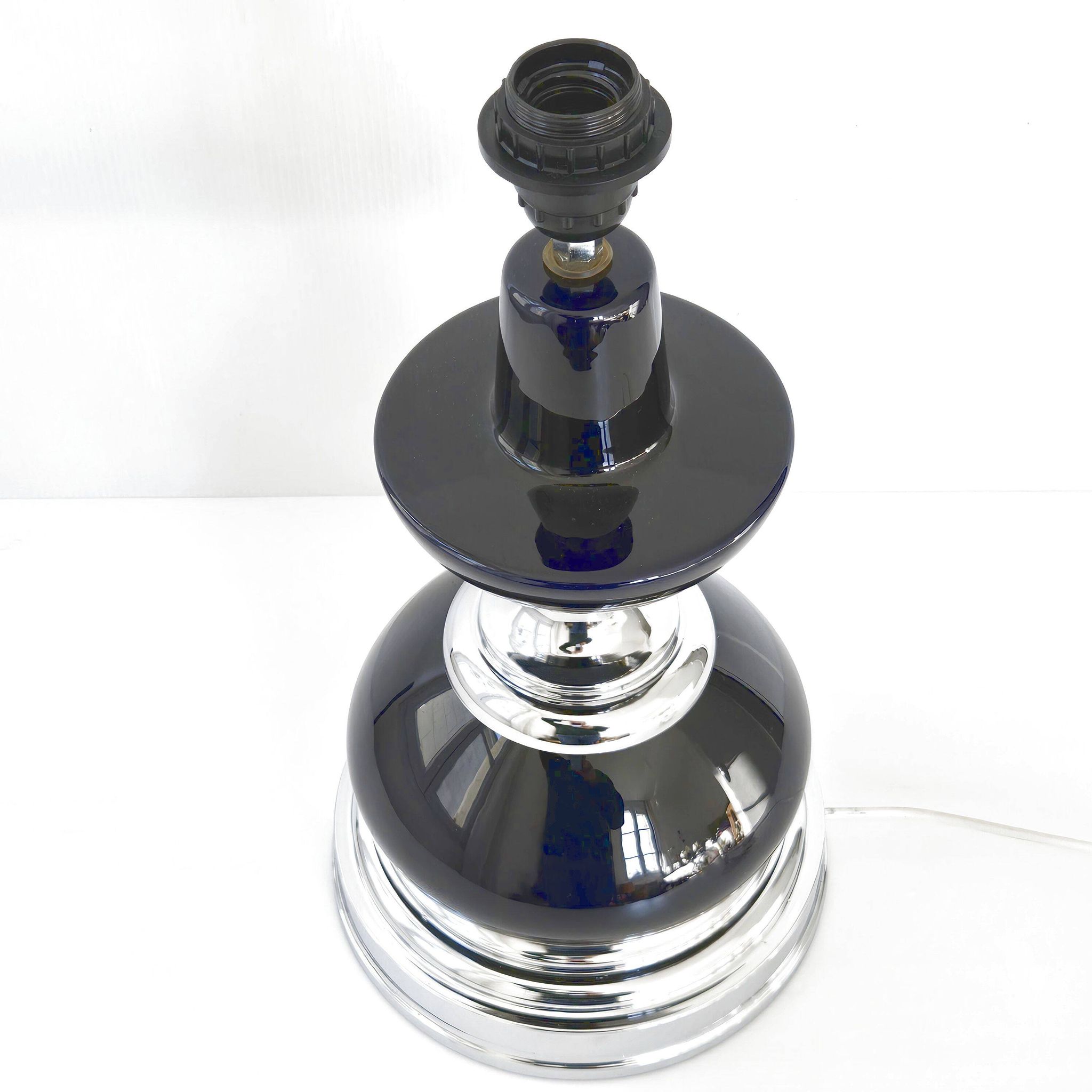 Vintage ceramic & steel lamp 1970