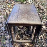 Turned wood drop leaf table