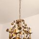 Chandelier hand-forged Hollywood Regency rose leaf decorations