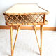 Rattan desk and chair with braces 1960