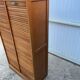 Antique oak double-column roll-top filing cabinet, circa 1950
